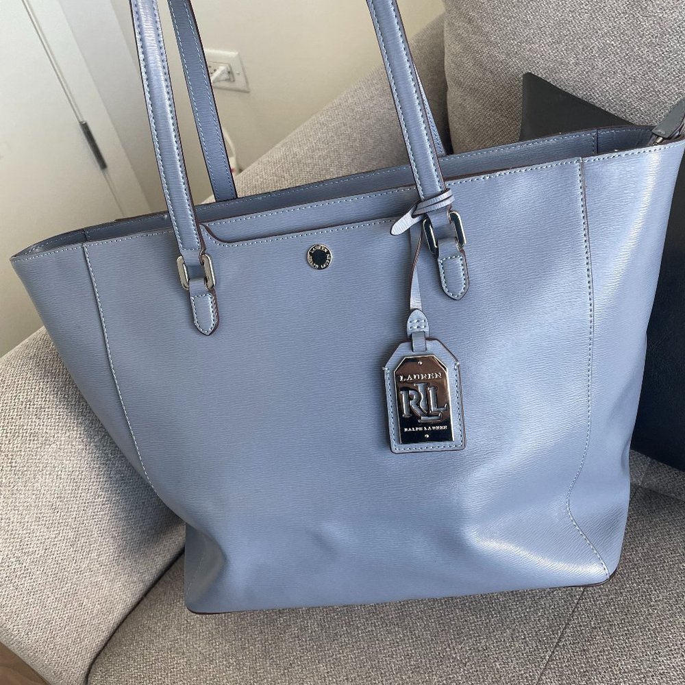 Ralph Lauren Blue Leather Tote Purse